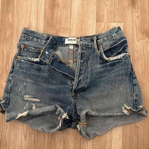 Agolde Women's Dee Jean Shorts - Distressed Blue High Waisted